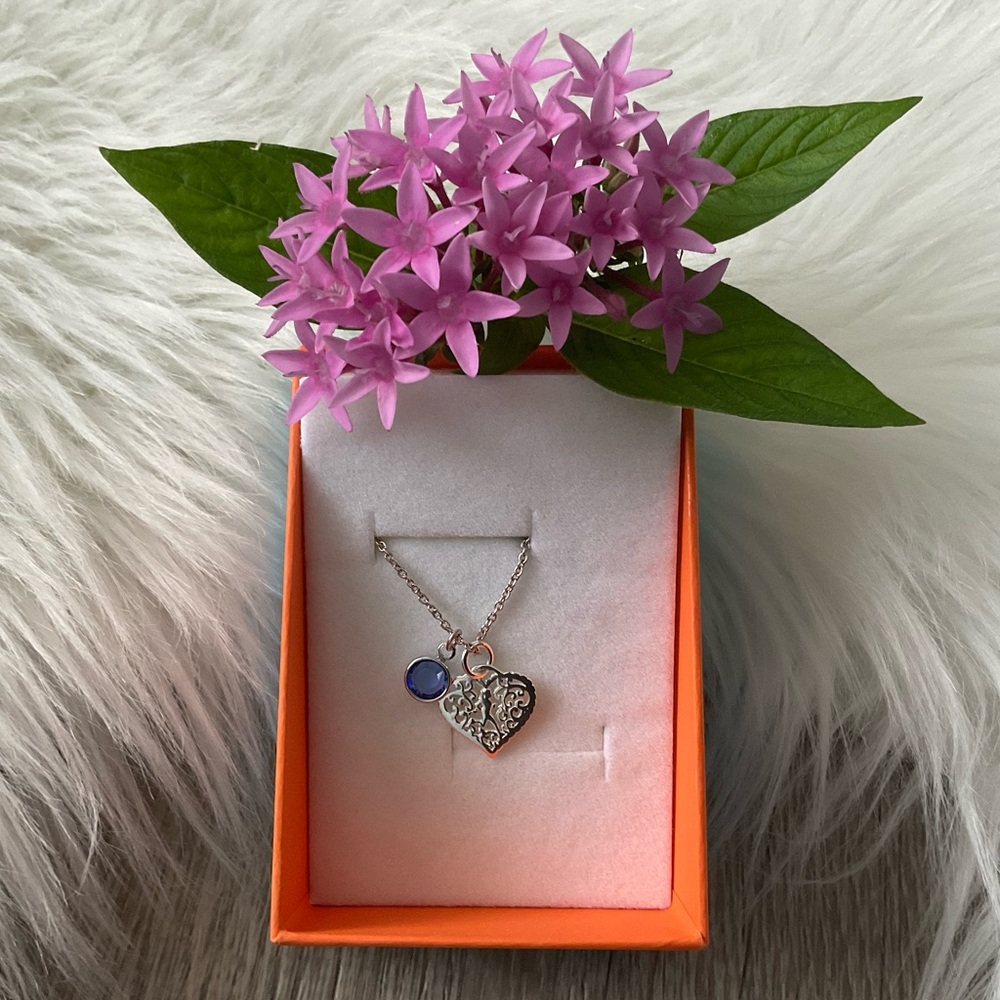New LIVIA Collection Women’s 18” Running Girl Necklace with Blue Stone Charm